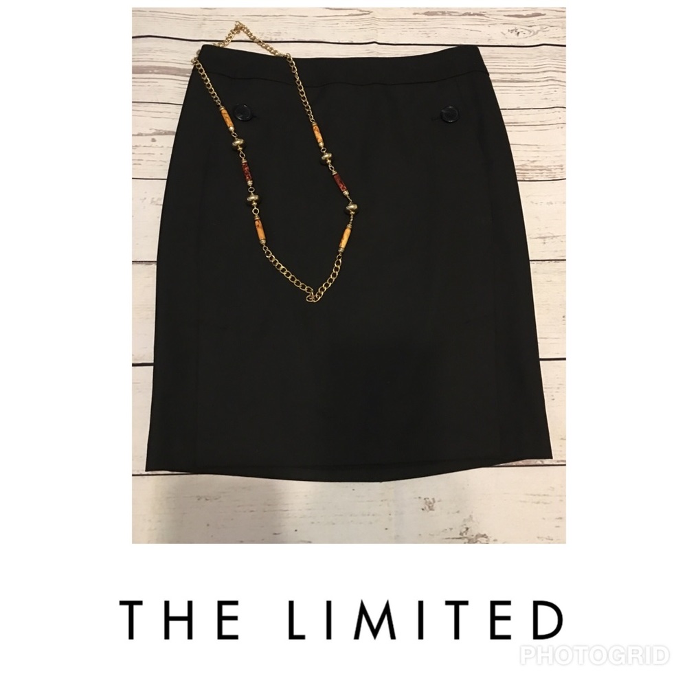 The Limited Black Pencil Skirt With Button Size 0